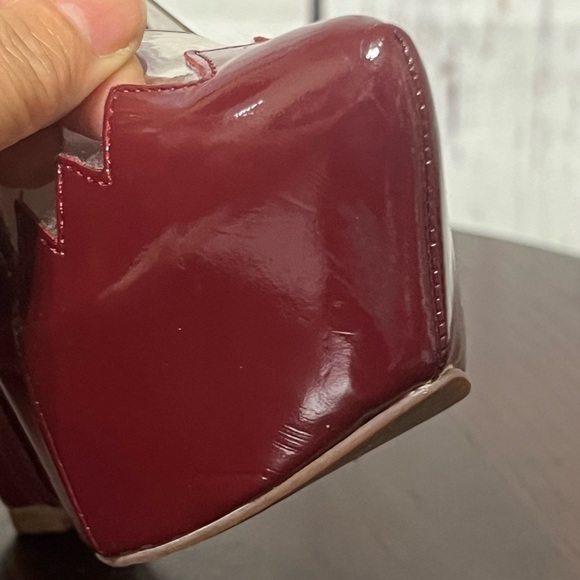 JEFFREY CAMPBELL AUDREY - TWO burgundy 6” wedge patent PU Platforms 6.5 Trending - Picture 2 of 16